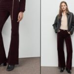 Pantaloni in velluto, collage catalogo Mango