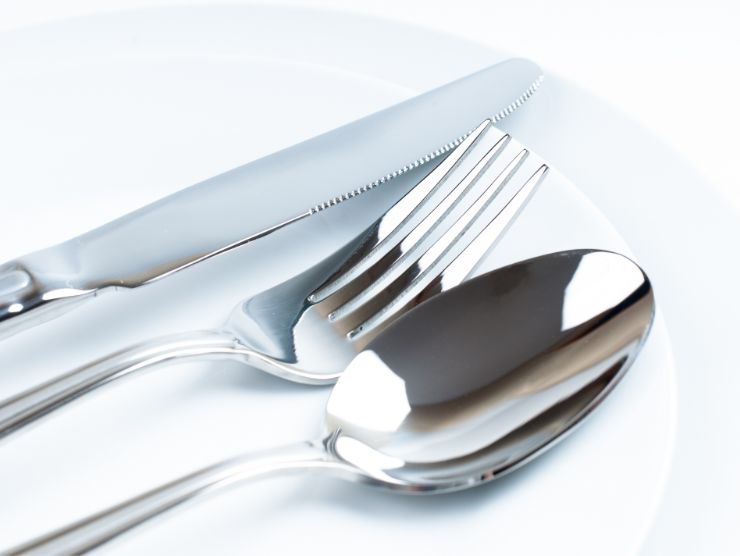 set di posate in argento lucide